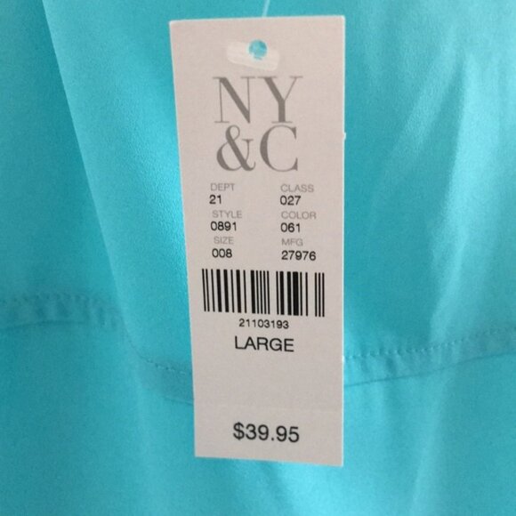 NEW NY&C Beautiful Blue Blouse Top - Picture 6 of 9